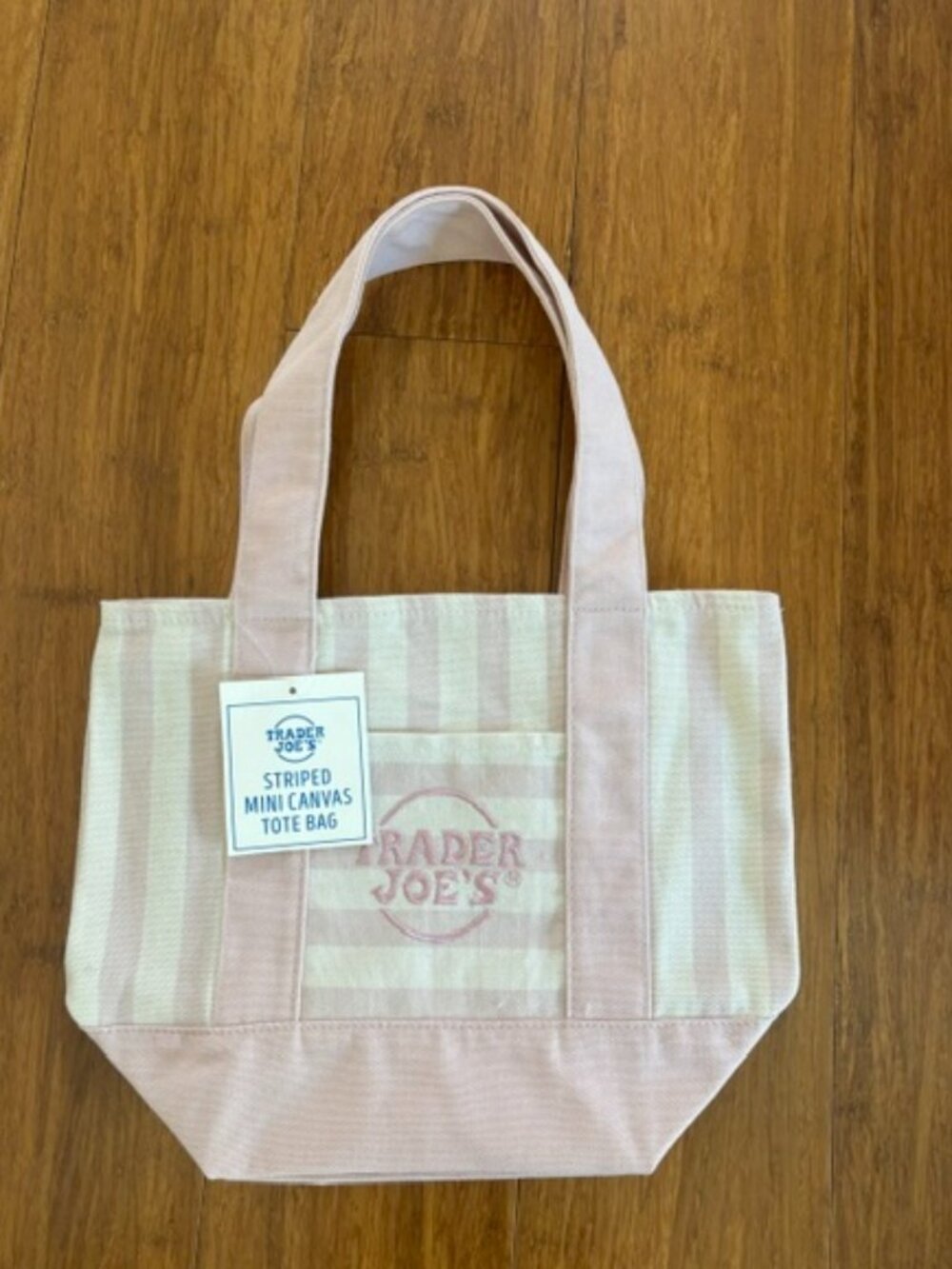 New Edition Summer 2026 Trader Joe’s Mini Tote Bag in Pink/Cream
